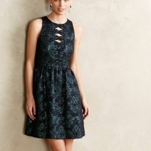 Nanette Lepore Dress Jacquard Dress Teal Green Blu